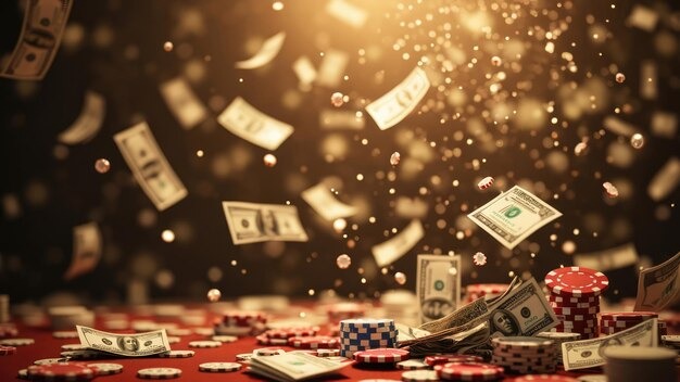 Caribbean Stud Poker table layout with dealer position and player betting areas